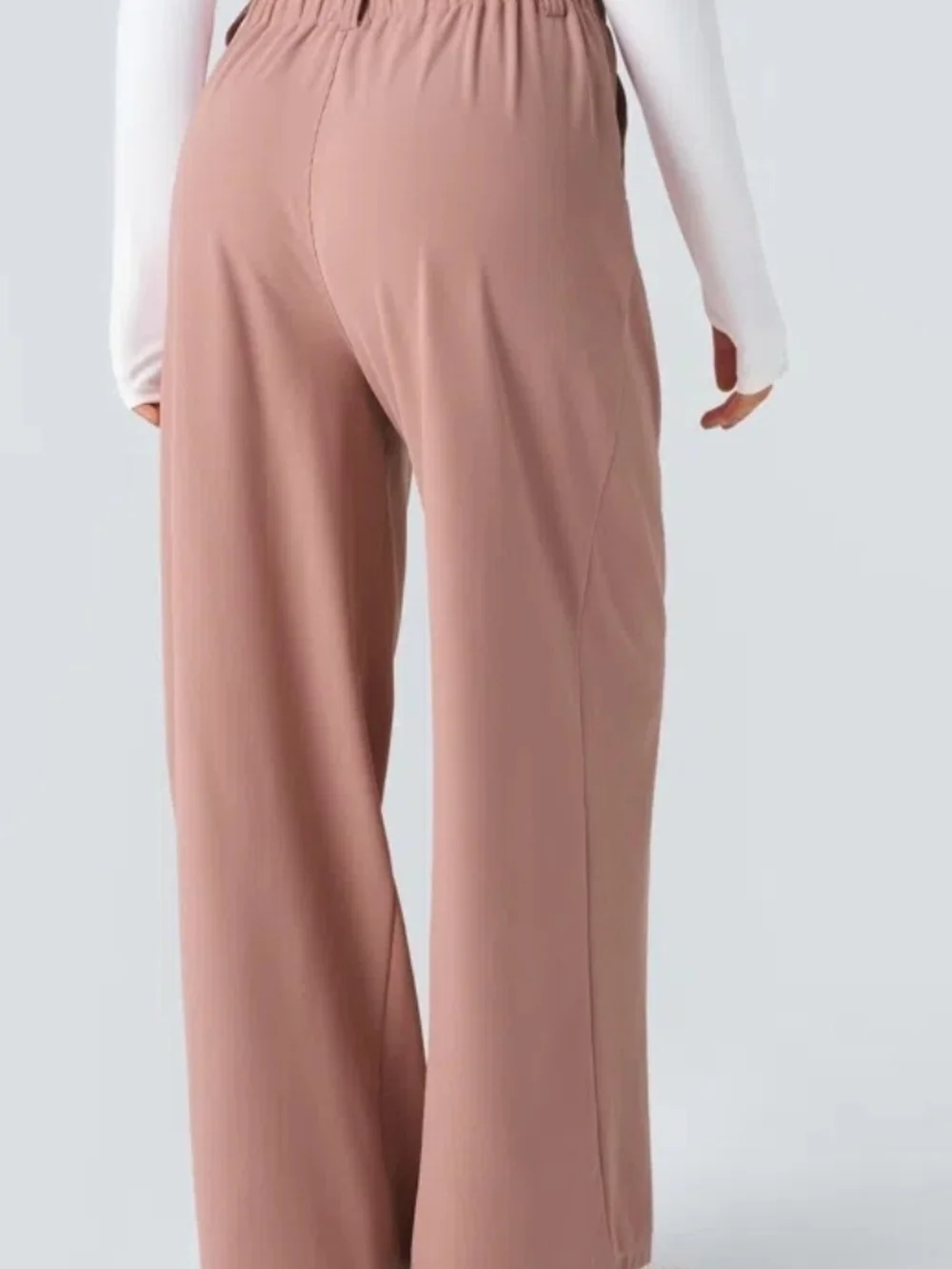 High Waisted Pocket Wide Leg Waffle Work Pants - Picture 2 of 3